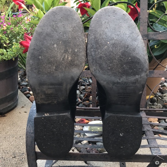 💙Zadig & Voltaire Express Clous Black Leather Ankle Boots - Picture 13 of 16